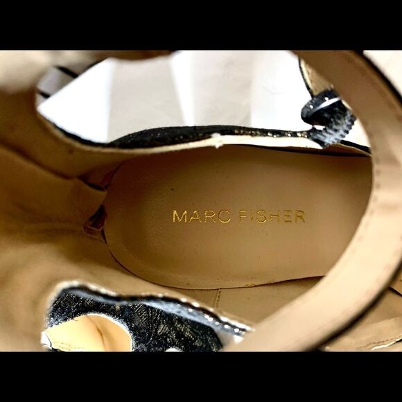 Marc Fisher black gold high heel women’s shoes - Picture 6 of 7